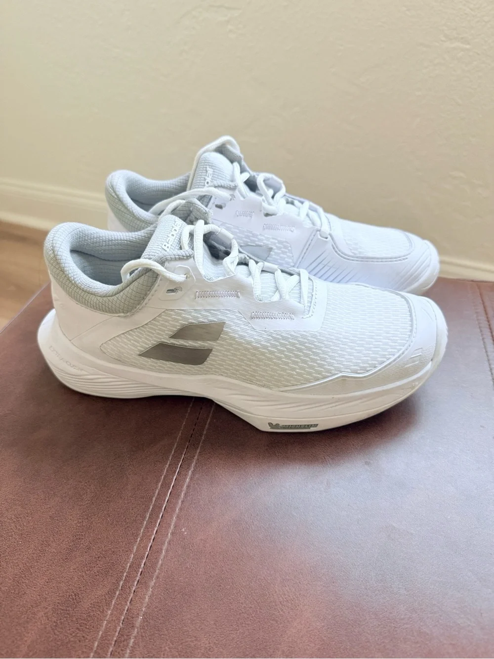 Babolat SFX 4 All Court Womens Tennis Shoes White Silver Michelin Sole Size 7